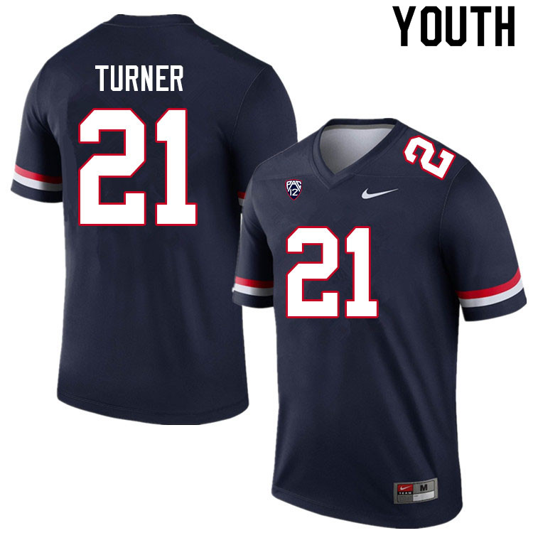 Youth #21 Jaxen Turner Arizona Wildcats College Football Jerseys Sale-Navy